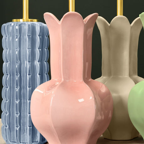 Worlds Away Lyla Pink Table Lamp shown with Range of Lamps