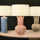 Worlds Away Lyla Pink Lamp shown on Table at Fig Linens and Home