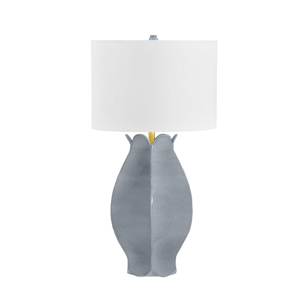Mae Gray Blue Organic Floral Table Lamp by Worlds Away 32" H x 17.25" W  x 17.25" D Gray Blue at FIG LINENS AND HOME 3