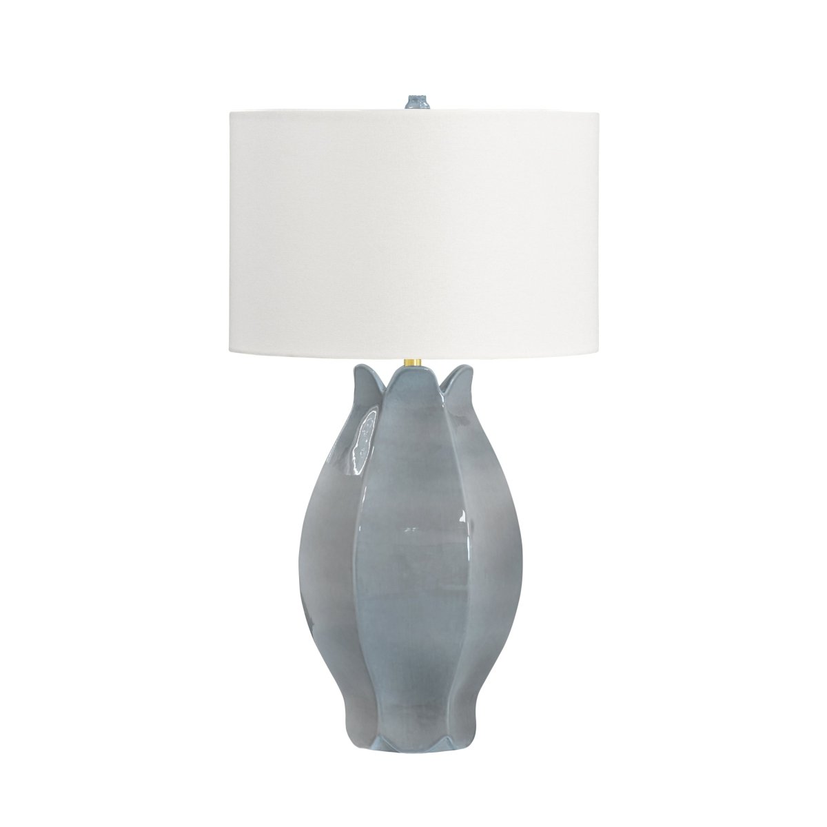 Mae Gray Blue Organic Floral Table Lamp by Worlds Away 32" H x 17.25" W  x 17.25" D Gray Blue at FIG LINENS AND HOME 1