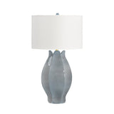 Mae Gray Blue Organic Floral Table Lamp by Worlds Away 32" H x 17.25" W  x 17.25" D Gray Blue at FIG LINENS AND HOME 1