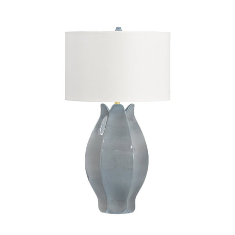 Mae Gray Blue Organic Floral Table Lamp by Worlds Away 32" H x 17.25" W  x 17.25" D Gray Blue at FIG LINENS AND HOME 1