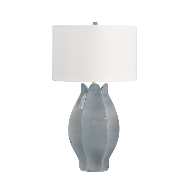 Mae Gray Blue Organic Floral Table Lamp by Worlds Away 32" H x 17.25" W  x 17.25" D Gray Blue at FIG LINENS AND HOME 1