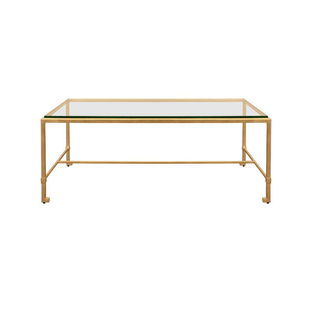 Worlds Away Maitland Gold Leaf Coffee Table at Fig Linens and Home - Front