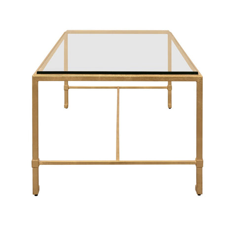 Worlds Away Maitland Gold Leaf Coffee Table at Fig Linens and Home - Side
