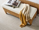 Maldives Bench by Worlds Away 21"H x 49.5"W x 18"D Natural Water Hyacinth at FIG LINENS AND HOME 2