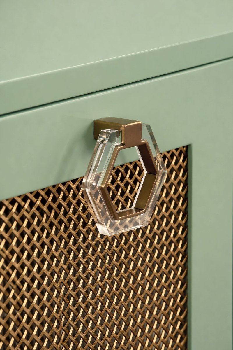 Marcella Green Buffet Cabinet by Worlds Away at Fig Linens and Home - Detail View 2