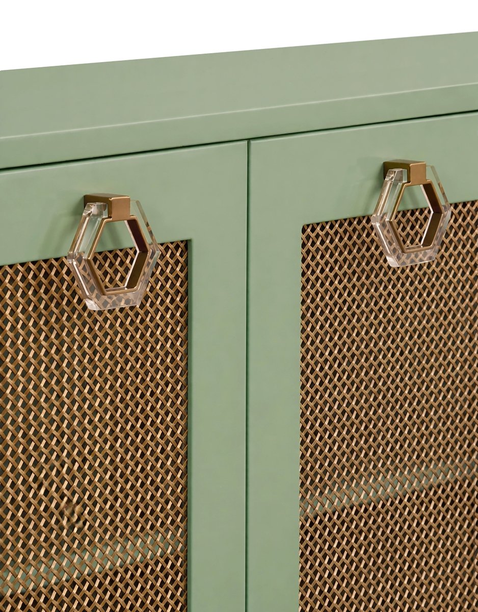 Marcella Green Buffet Cabinet by Worlds Away at Fig Linens and Home - Detail View 1