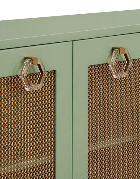 Marcella Green Buffet Cabinet by Worlds Away at Fig Linens and Home - Detail View 1