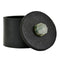 Marlene Round Black Faux Leather Container by Worlds Away 4.7" H x 5.9" W  x 5.9" D Black at FIG LINENS AND HOME 4