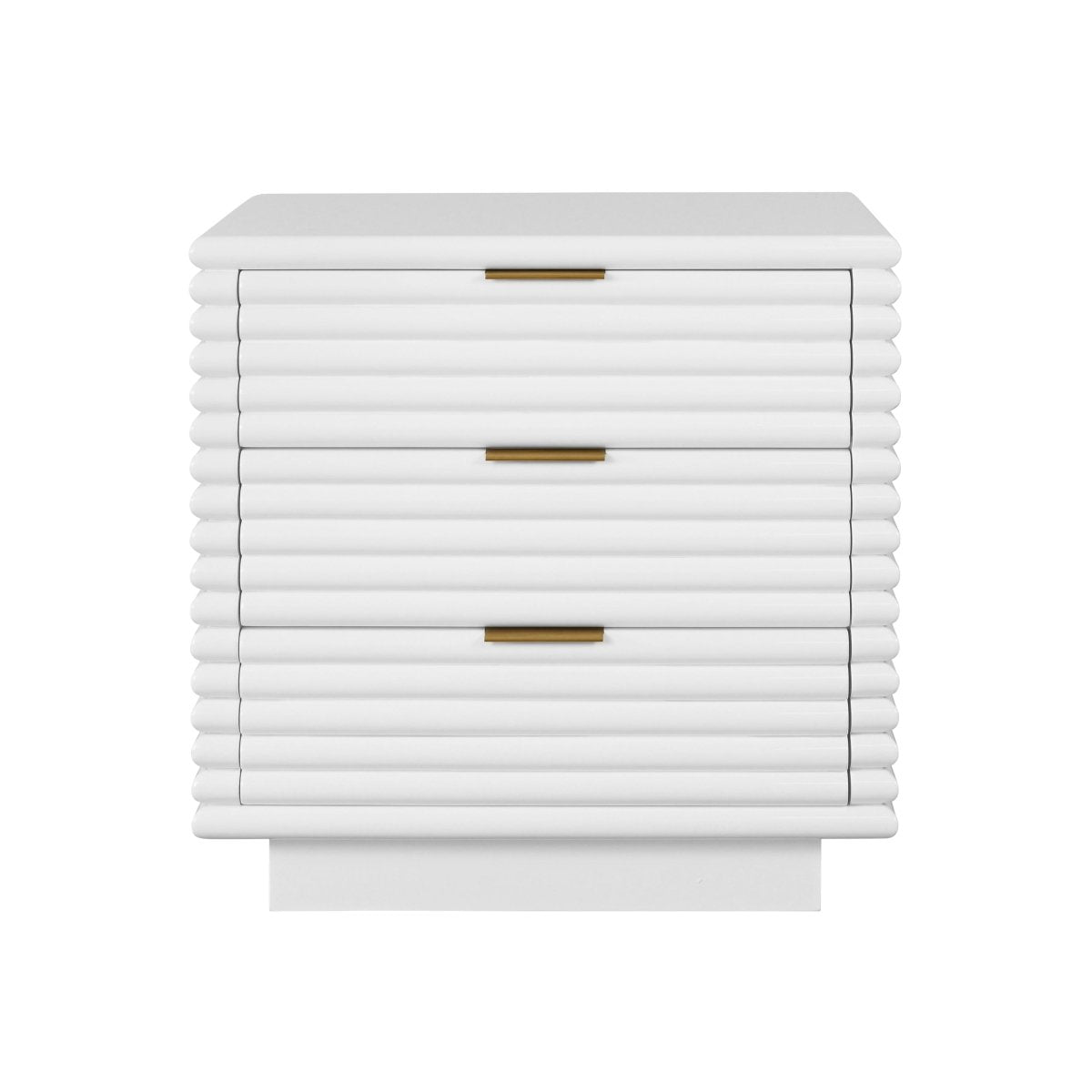 Mateo White Side Table Front View | Worlds Away at Fig Linens and Home