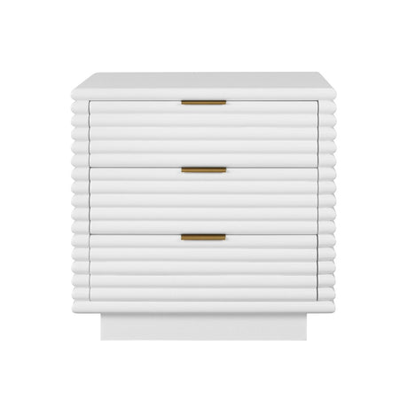 Mateo White Side Table Front View | Worlds Away at Fig Linens and Home