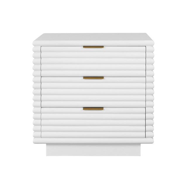 Mateo White Side Table Front View | Worlds Away at Fig Linens and Home