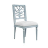 McKay Light Blue Coral Motif Dining Chair by Worlds Away - Angle View at Fig Linens and Home