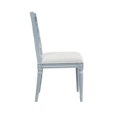 McKay Light Blue Coral Motif Dining Chair by Worlds Away - Side View at Fig Linens and Home