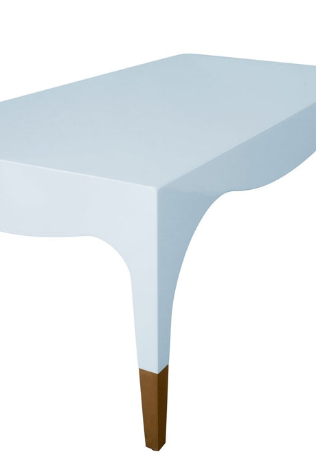 Medina Light Blue Coffee Table by Worlds Away at Fig Linens and Home - Leg Shape and Hardware View 2