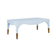 Medina Light Blue Coffee Table by Worlds Away at Fig Linens and Home - Angle View