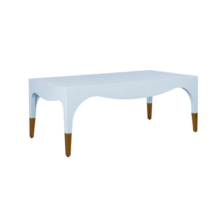 Medina Light Blue Coffee Table by Worlds Away at Fig Linens and Home - Angle View
