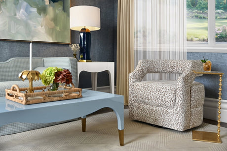 Medina Light Blue Coffee Table by Worlds Away at Fig Linens and Home - Lifestyle View