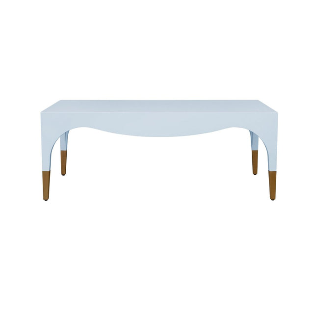 Medina Light Blue Coffee Table by Worlds Away at Fig Linens and Home - Front View