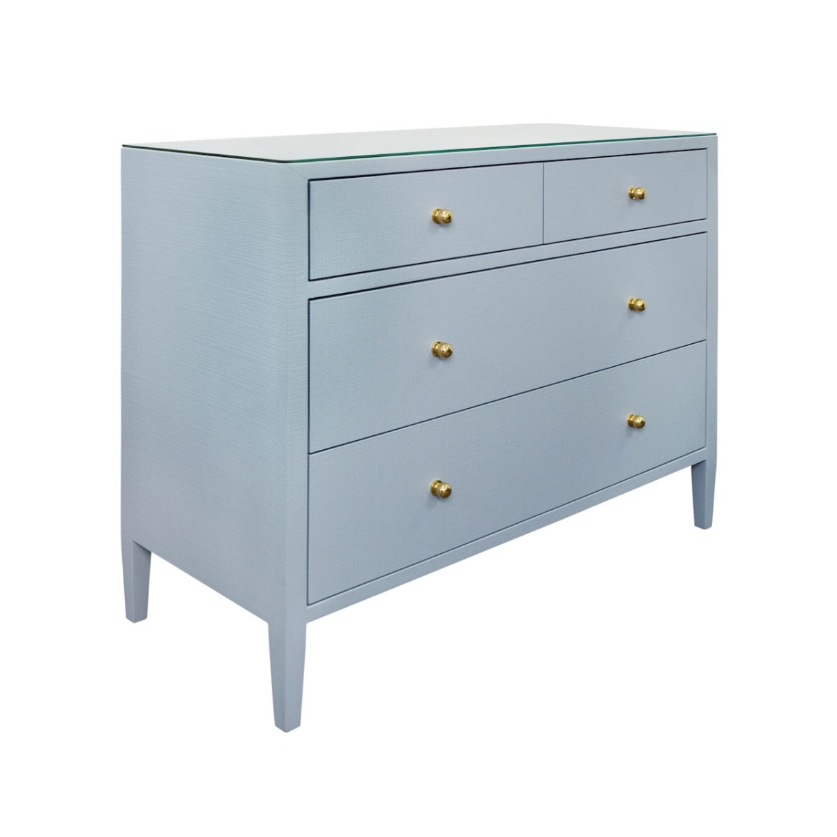 Worlds Away Michelle Light Blue Dresser at Fig Linens and Home - Angle View