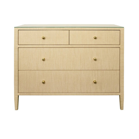 Michelle Natural Grasscloth Cabinet | Worlds Away 4-Drawer Dresser at Fig Linens and Home 2