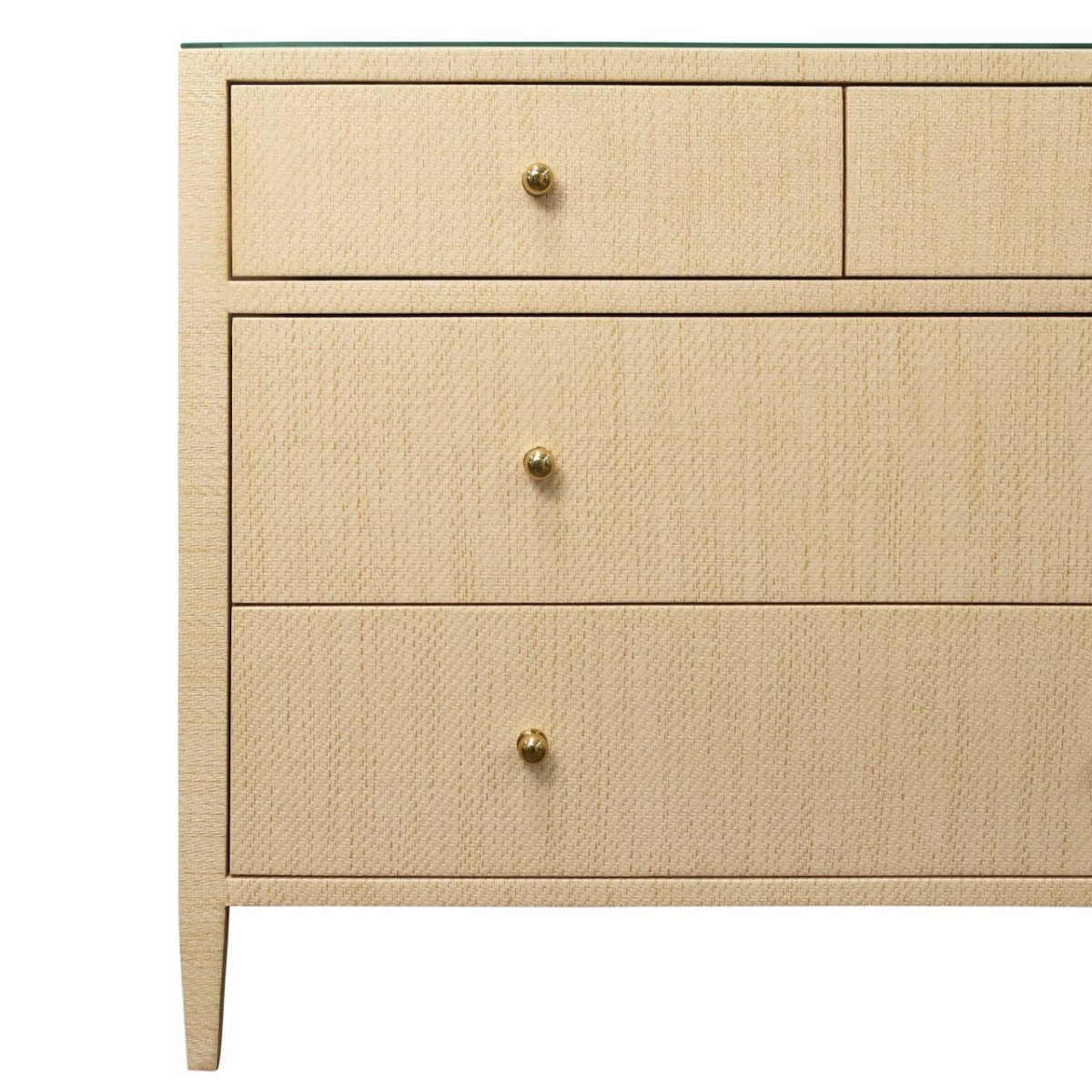 Michelle Natural Grasscloth Cabinet | Worlds Away 4-Drawer Dresser at Fig Linens and Home 4