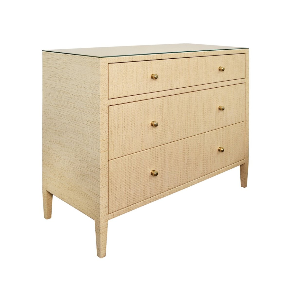 Michelle Natural Grasscloth Cabinet | Worlds Away 4-Drawer Dresser at Fig Linens and Home 3