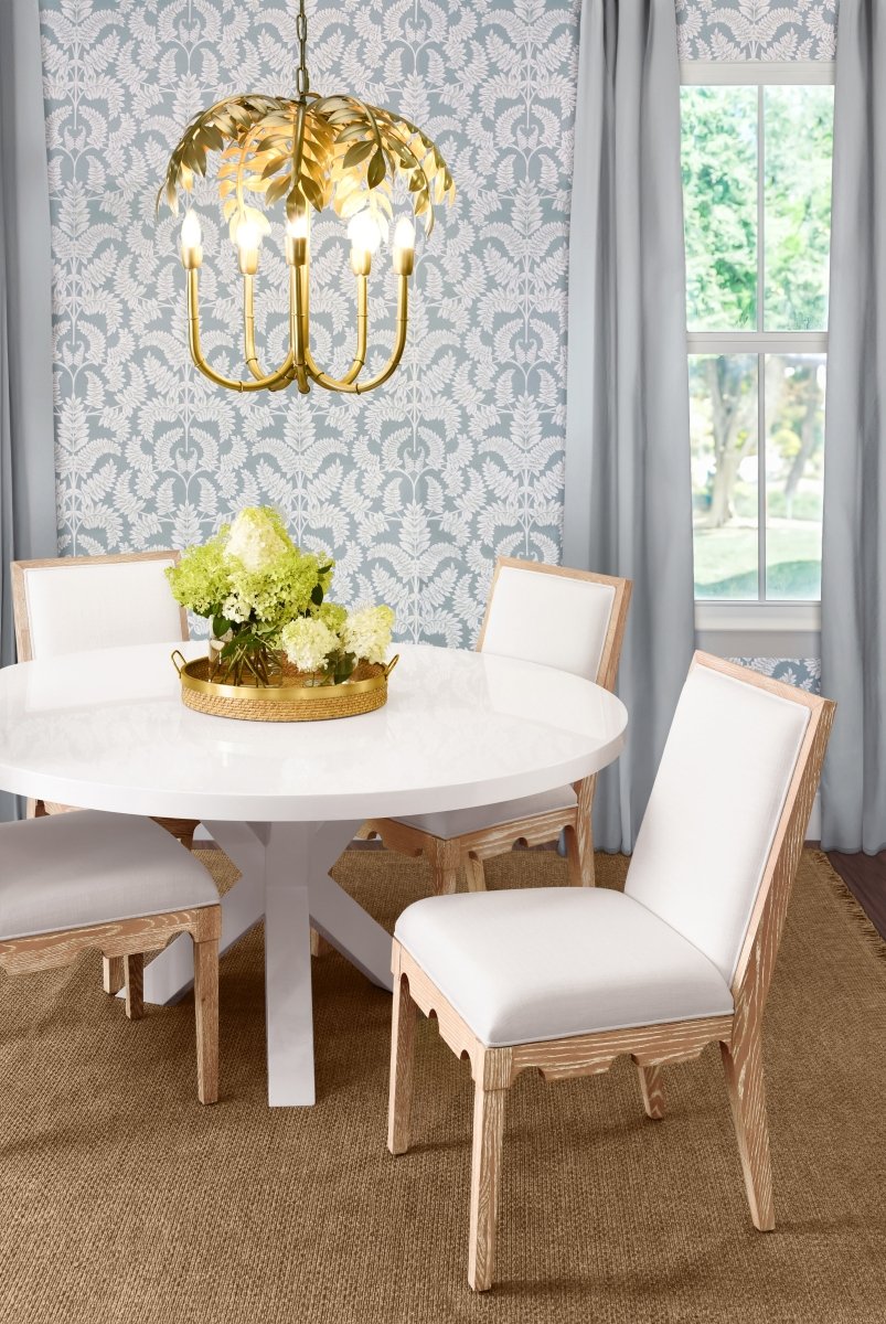 Millie 5 - Light Palm Tree Chandelier by Worlds Away 24.4" H x 24.8" W  x 24.8" D Antique Brass at FIG LINENS AND HOME 2