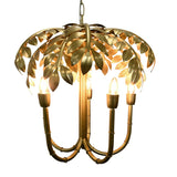 Millie 5 - Light Palm Tree Chandelier by Worlds Away 24.4" H x 24.8" W  x 24.8" D Antique Brass at FIG LINENS AND HOME 1