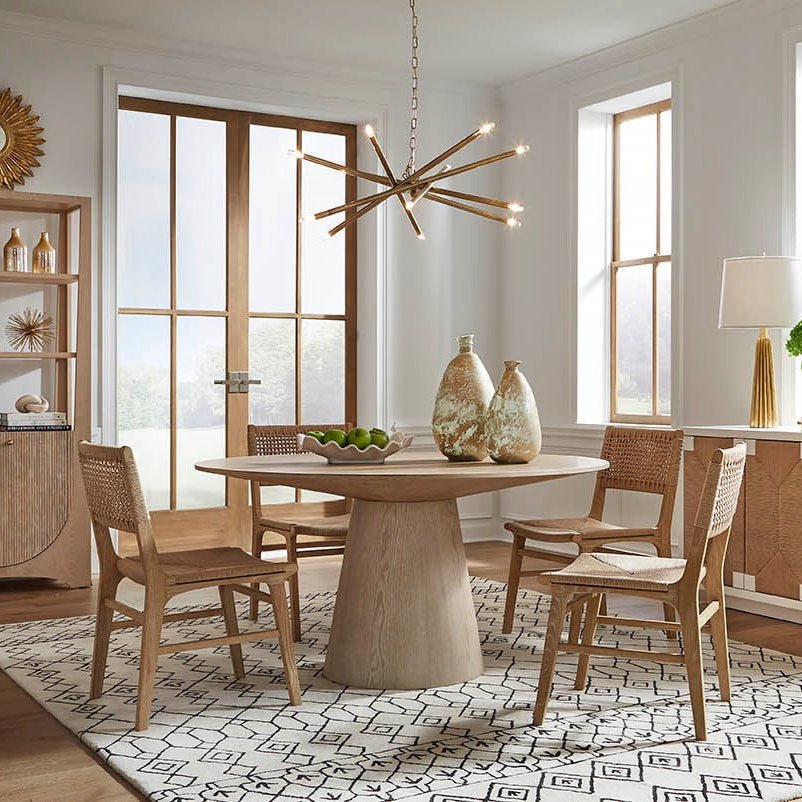 Monroe Rattan Wrapped Dining Chair in Matte Cerused Oak by Worlds Away 19.75"W x 23"D x 34.5"H Cerused Oak at FIG LINENS AND HOME 2
