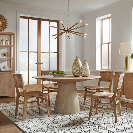 Monroe Rattan Wrapped Dining Chair in Matte Cerused Oak by Worlds Away 19.75"W x 23"D x 34.5"H Cerused Oak at FIG LINENS AND HOME 2