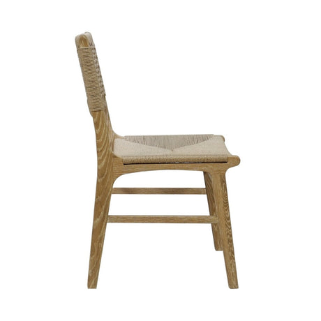 Monroe Rattan Wrapped Dining Chair in Matte Cerused Oak by Worlds Away 19.75"W x 23"D x 34.5"H Cerused Oak at FIG LINENS AND HOME 4
