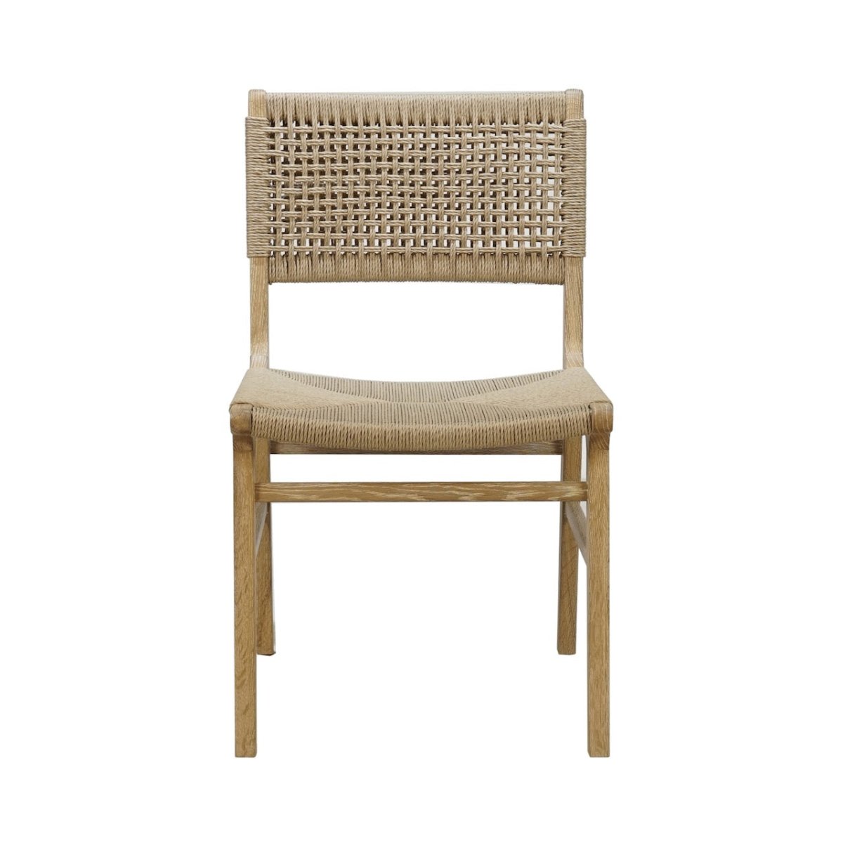 Monroe Rattan Wrapped Dining Chair in Matte Cerused Oak by Worlds Away 19.75"W x 23"D x 34.5"H Cerused Oak at FIG LINENS AND HOME 1