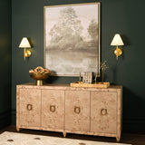 Mulligan Burlwood Buffet Console | Worlds Away Cabinet in Lifestyle Setting - Fig Linens and Home