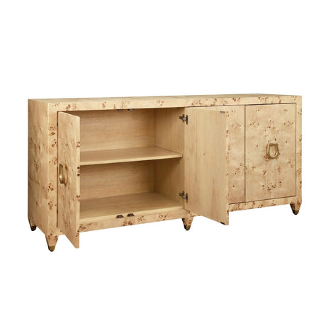 Mulligan Burlwood Buffet Console | Worlds Away Cabinet at Fig Linens and Home - Doors Open