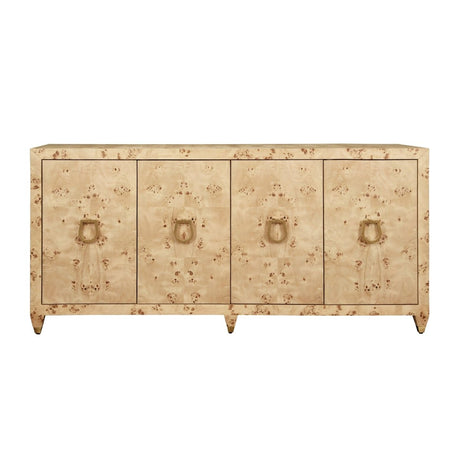 Mulligan Burlwood Buffet Console | Worlds Away Cabinet at Fig Linens and Home - Front View