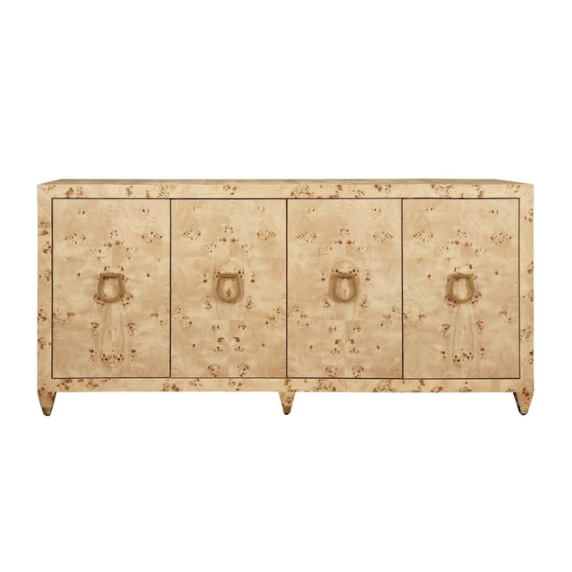 Mulligan Burlwood Buffet Console | Worlds Away Cabinet at Fig Linens and Home - Front View