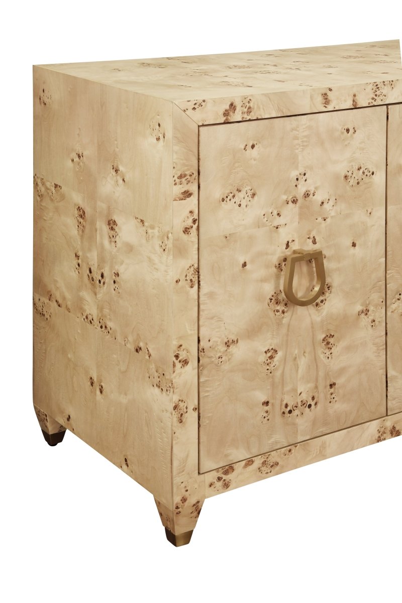 Mulligan Burlwood Buffet Console | Worlds Away Cabinet at Fig Linens and Home - Detail View