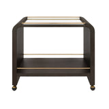 Myer Espresso Oak Bar Cart by Worlds Away at Fig Linens and Home - Front View