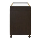 Myer Espresso Oak Bar Cart by Worlds Away at Fig Linens and Home - Side View