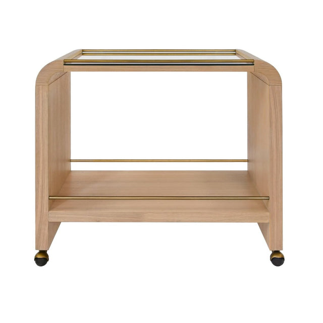 Myer Natural Oak Bar Cart by Worlds Away at Fig Linens and Home 1