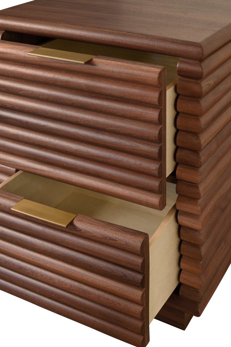 Nayla Walnut Side Table by Worlds Away 29.25"H x 20"W x 18D" Walnut at FIG LINENS AND HOME 4