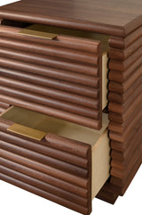 Nayla Walnut Side Table by Worlds Away 29.25"H x 20"W x 18D" Walnut at FIG LINENS AND HOME 4