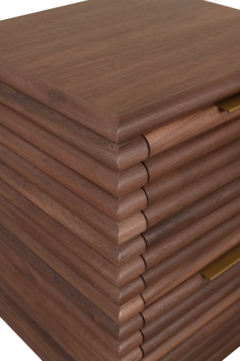 Nayla Walnut Side Table by Worlds Away 29.25"H x 20"W x 18D" Walnut at FIG LINENS AND HOME 5