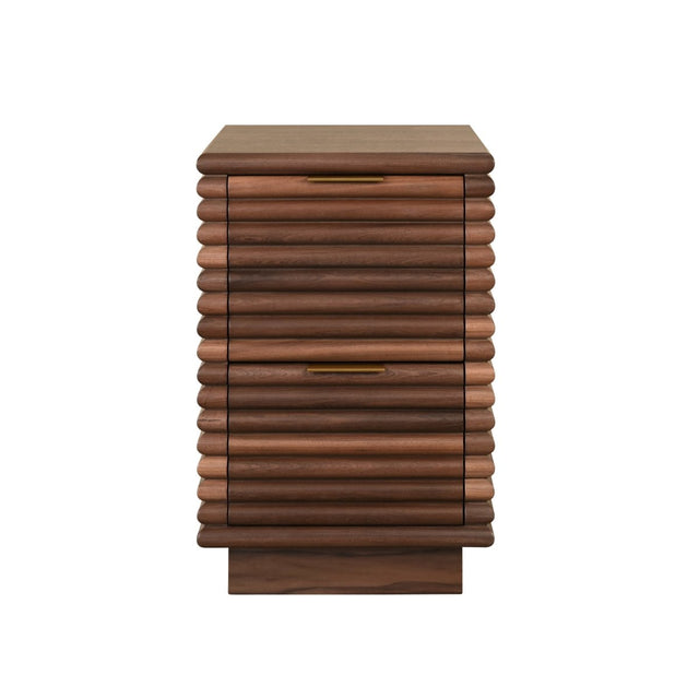 Nayla Walnut Side Table by Worlds Away 29.25"H x 20"W x 18D" Walnut at FIG LINENS AND HOME 1