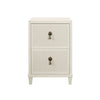 Worlds Away Novalie Antique White Side Table at Fig Linens and Home - Front View