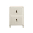 Worlds Away Novalie Antique White Side Table at Fig Linens and Home - Front View