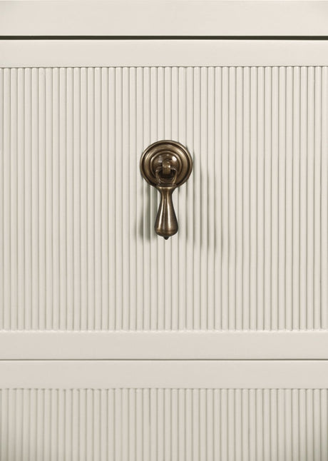 Worlds Away Novalie Antique White Side Table at Fig Linens and Home - Hardware View 2
