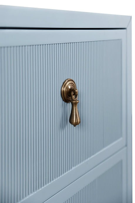 Novalie Light Blue Side Table by Worlds Away at Fig Linens and Home -Hardware Detail 1
